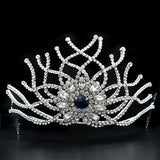 LO2111 - Imitation Rhodium Brass Tiaras & Hair Clip with Top Grade Crystal  in Montana - Alamode