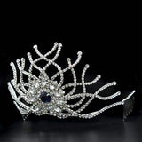 LO2111 - Imitation Rhodium Brass Tiaras & Hair Clip with Top Grade Crystal in Montana - Alamode - Flyclothing LLC