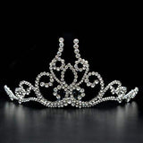 LO2112 - Imitation Rhodium Brass Tiaras & Hair Clip with Top Grade Crystal in Clear - Alamode - Flyclothing LLC