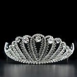 LO2114 - Imitation Rhodium Brass Tiaras & Hair Clip with Top Grade Crystal  in Clear - Alamode
