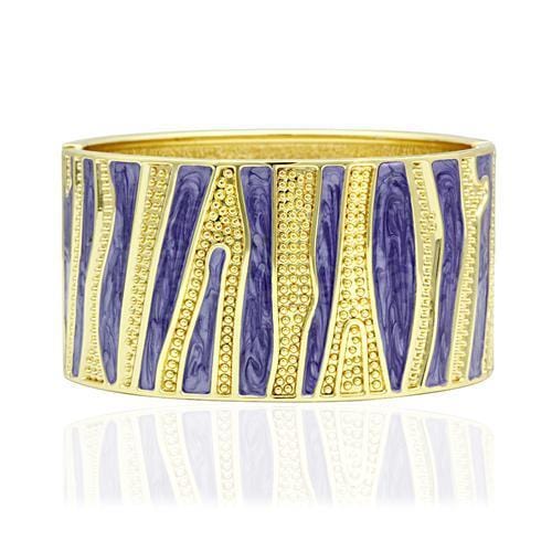 LO2118 - Flash Gold White Metal Bangle with Epoxy  in No Stone - Alamode