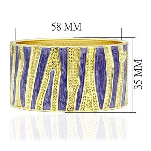 LO2118 - Flash Gold White Metal Bangle with Epoxy in No Stone - Alamode - Flyclothing LLC