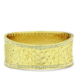 LO2119 - Flash Gold White Metal Bangle with Top Grade Crystal  in Clear - Alamode