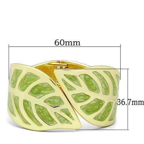 LO2121 - Flash Gold White Metal Bangle with Epoxy in No Stone - Alamode - Flyclothing LLC