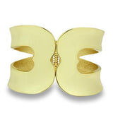 LO2122 - Flash Gold White Metal Bangle with No Stone - Alamode
