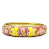 LO2134 - Flash Gold White Metal Bangle with Epoxy in No Stone - Alamode - Flyclothing LLC