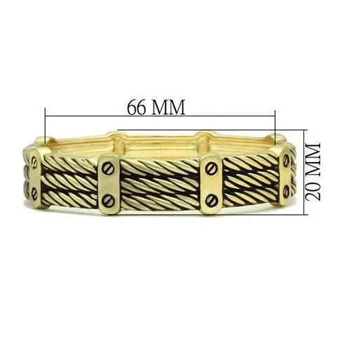 LO2135 - Flash Gold White Metal Bangle with No Stone - Alamode - Flyclothing LLC