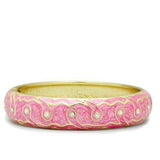 LO2136 - Flash Gold White Metal Bangle with Top Grade Crystal in Clear - Alamode - Flyclothing LLC