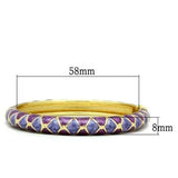 LO2137 - Flash Gold White Metal Bangle with Epoxy in No Stone - Alamode - Flyclothing LLC