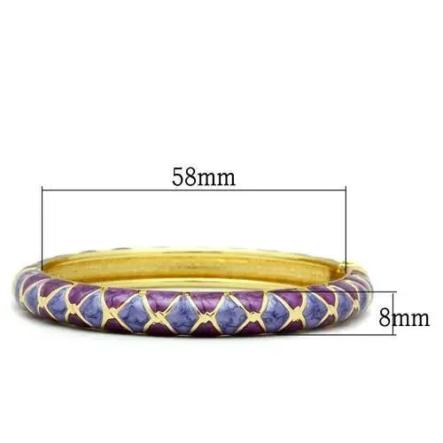 LO2137 - Flash Gold White Metal Bangle with Epoxy in No Stone - Alamode - Flyclothing LLC