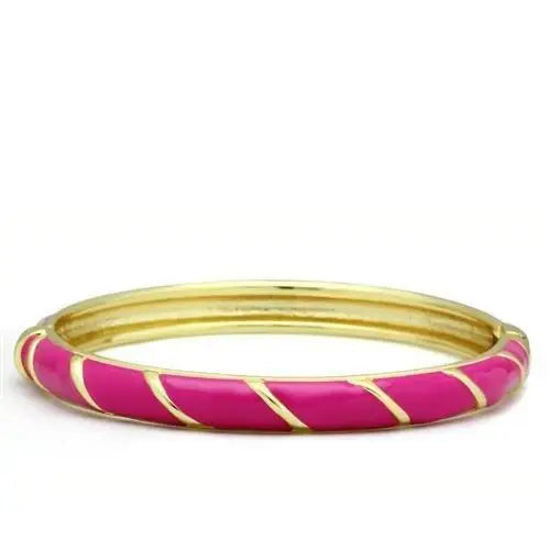 LO2139 - Flash Gold White Metal Bangle with Epoxy in No Stone - Alamode - Flyclothing LLC