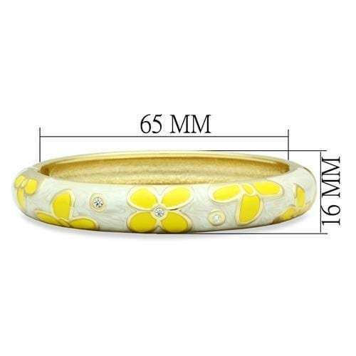 LO2141 - Flash Gold White Metal Bangle with Top Grade Crystal in Clear - Alamode - Flyclothing LLC