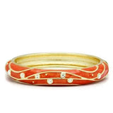 LO2144 - Flash Gold White Metal Bangle with Top Grade Crystal in Clear - Alamode - Flyclothing LLC