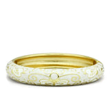 LO2147 - Flash Gold White Metal Bangle with Epoxy in No Stone - Alamode - Flyclothing LLC