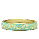 LO2151 - Flash Gold White Metal Bangle with Top Grade Crystal  in Clear