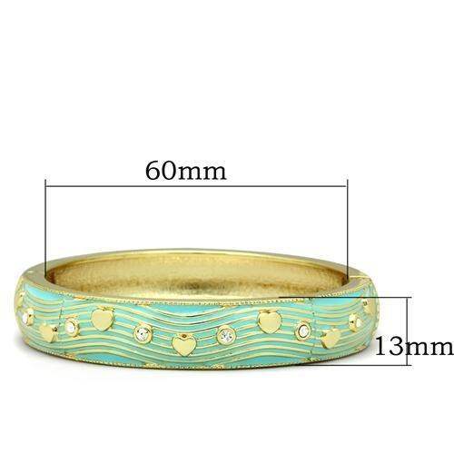 LO2151 - Flash Gold White Metal Bangle with Top Grade Crystal in Clear - Alamode - Flyclothing LLC