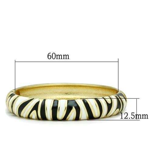 LO2152 - Flash Gold White Metal Bangle with Epoxy in No Stone - Alamode - Flyclothing LLC