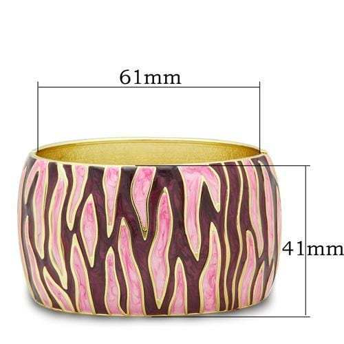 LO2154 - Flash Gold White Metal Bangle with Epoxy in No Stone - Alamode - Flyclothing LLC