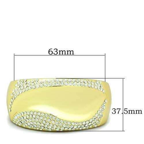 LO2155 - Flash Gold White Metal Bangle with Top Grade Crystal in Clear - Alamode - Flyclothing LLC