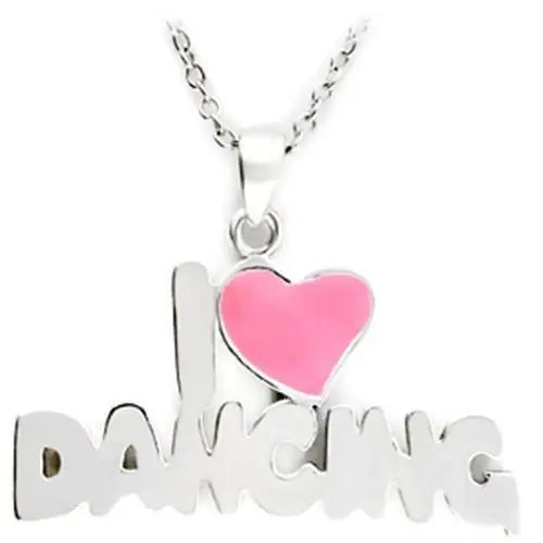 LO221 - Silver Brass Pendant with Epoxy in Rose - Alamode - Flyclothing LLC