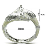 LO2266 - Rhodium Brass Bangle with AAA Grade CZ  in Clear - Alamode