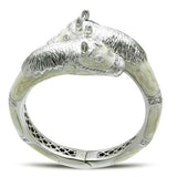 LO2266 - Rhodium Brass Bangle with AAA Grade CZ  in Clear - Alamode