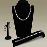LO2324 - Rhodium Brass Jewelry Sets with AAA Grade CZ in Amethyst - Alamode - Flyclothing LLC