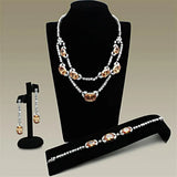 LO2326 - Rhodium Brass Jewelry Sets with AAA Grade CZ in Champagne - Alamode - Flyclothing LLC