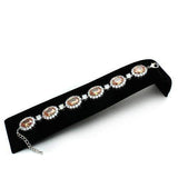 LO2360 - Rhodium Brass Bracelet with AAA Grade CZ in Champagne - Alamode - Flyclothing LLC