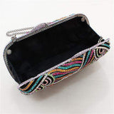 LO2365 - Imitation Rhodium White Metal Clutch with Top Grade Crystal in Multi Color - Alamode - Flyclothing LLC