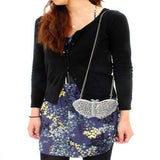 LO2366 - Imitation Rhodium White Metal Clutch with Top Grade Crystal in White - Alamode - Flyclothing LLC