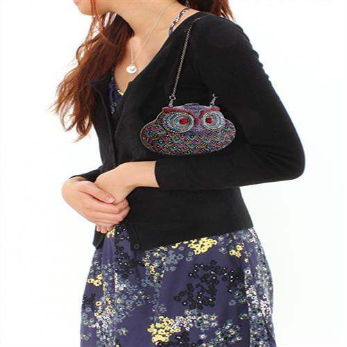 LO2368 - Ruthenium White Metal Clutch with Top Grade Crystal in Multi Color - Alamode - Flyclothing LLC