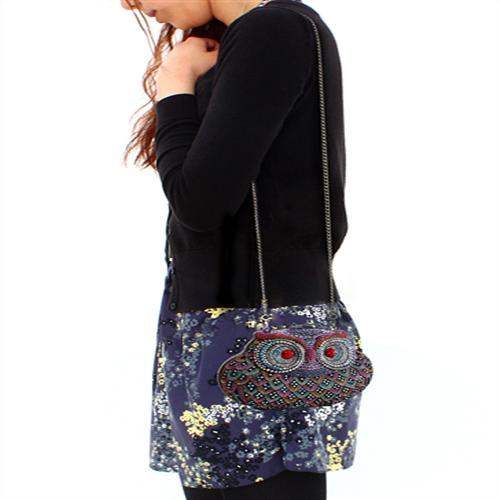 LO2368 - Ruthenium White Metal Clutch with Top Grade Crystal in Multi Color - Alamode - Flyclothing LLC