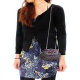 LO2368 - Ruthenium White Metal Clutch with Top Grade Crystal in Multi Color - Alamode - Flyclothing LLC