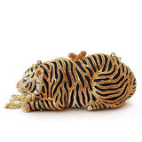 LO2371 - Gold White Metal Clutch with Top Grade Crystal in Multi Color - Alamode - Flyclothing LLC