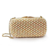 LO2377 - Gold White Metal Clutch with Top Grade Crystal  in Multi Color - Alamode