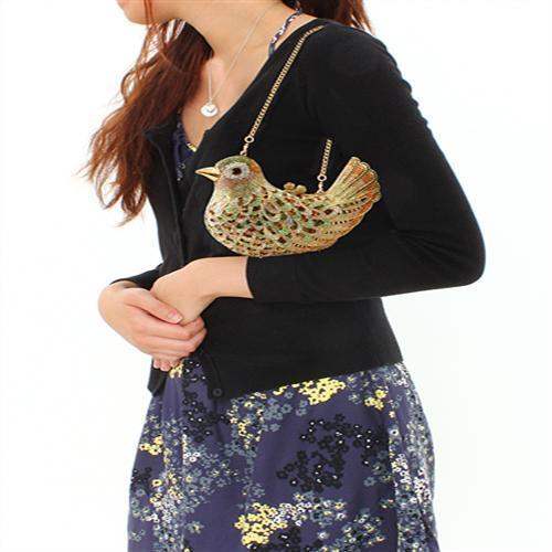 LO2378 - Gold White Metal Clutch with Top Grade Crystal in Multi Color - Alamode - Flyclothing LLC