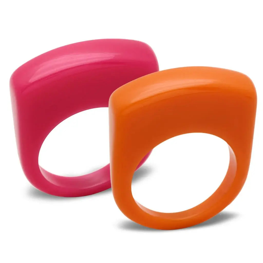 LO2383 - Resin Ring with Synthetic Synthetic Stone in Multi Color - Alamode - Flyclothing LLC