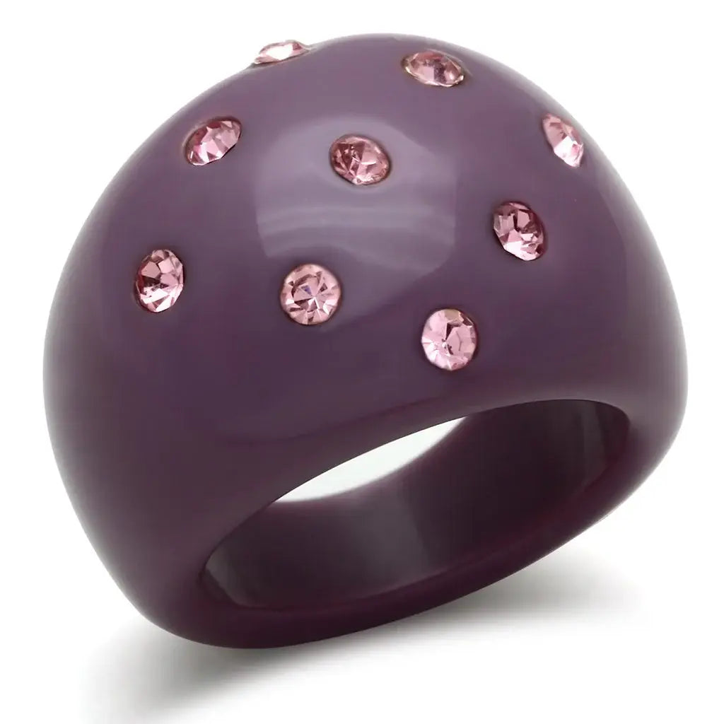LO2386 - Resin Ring with Synthetic Synthetic Stone in Multi Color - Alamode - Flyclothing LLC