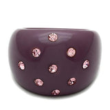LO2386 -  Resin Ring with Synthetic Synthetic Stone in Multi Color - Alamode