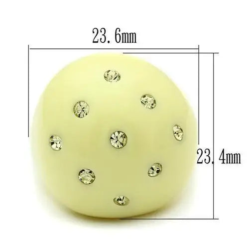 LO2387 - Resin Ring with Synthetic Synthetic Stone in Multi Color - Alamode - Flyclothing LLC