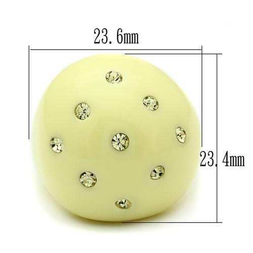 LO2387 - Resin Ring with Synthetic Synthetic Stone in Multi Color - Alamode - Flyclothing LLC