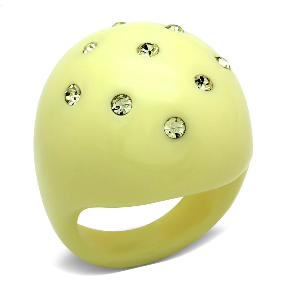 LO2387 -  Resin Ring with Synthetic Synthetic Stone in Multi Color - Alamode