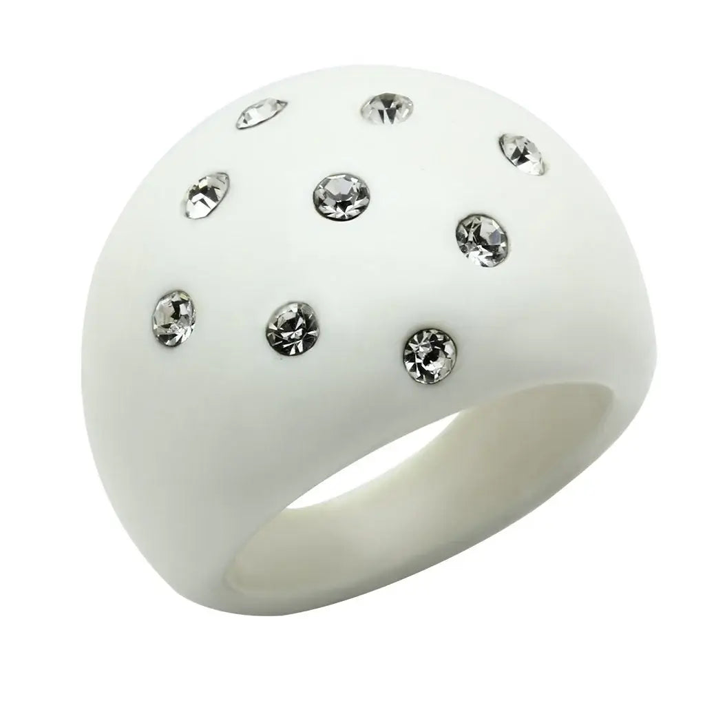 LO2389 - Resin Ring with Synthetic Synthetic Stone in Multi Color - Alamode - Flyclothing LLC