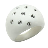 LO2389 - Resin Ring with Synthetic Synthetic Stone in Multi Color - Alamode - Flyclothing LLC