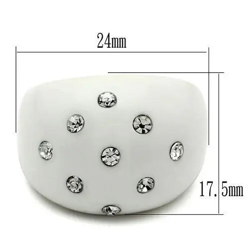 LO2389 - Resin Ring with Synthetic Synthetic Stone in Multi Color - Alamode - Flyclothing LLC