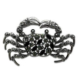 LO2392 - Imitation Rhodium White Metal Brooches with Top Grade Crystal in Jet - Alamode - Flyclothing LLC