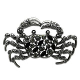 LO2392 - Imitation Rhodium White Metal Brooches with Top Grade Crystal  in Jet - Alamode