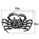 LO2392 - Imitation Rhodium White Metal Brooches with Top Grade Crystal in Jet - Alamode - Flyclothing LLC
