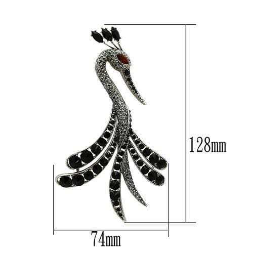 LO2393 - Imitation Rhodium White Metal Brooches with Top Grade Crystal in Multi Color - Alamode - Flyclothing LLC